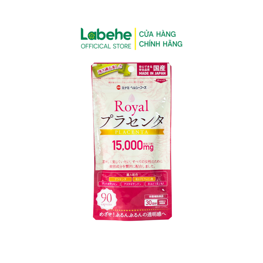 Viên Uống Nhau Thai Heo Royal Placenta Minami 90 Viên Giúp Da Đàn Hồi, Mờ Nám, Tàn Nhang