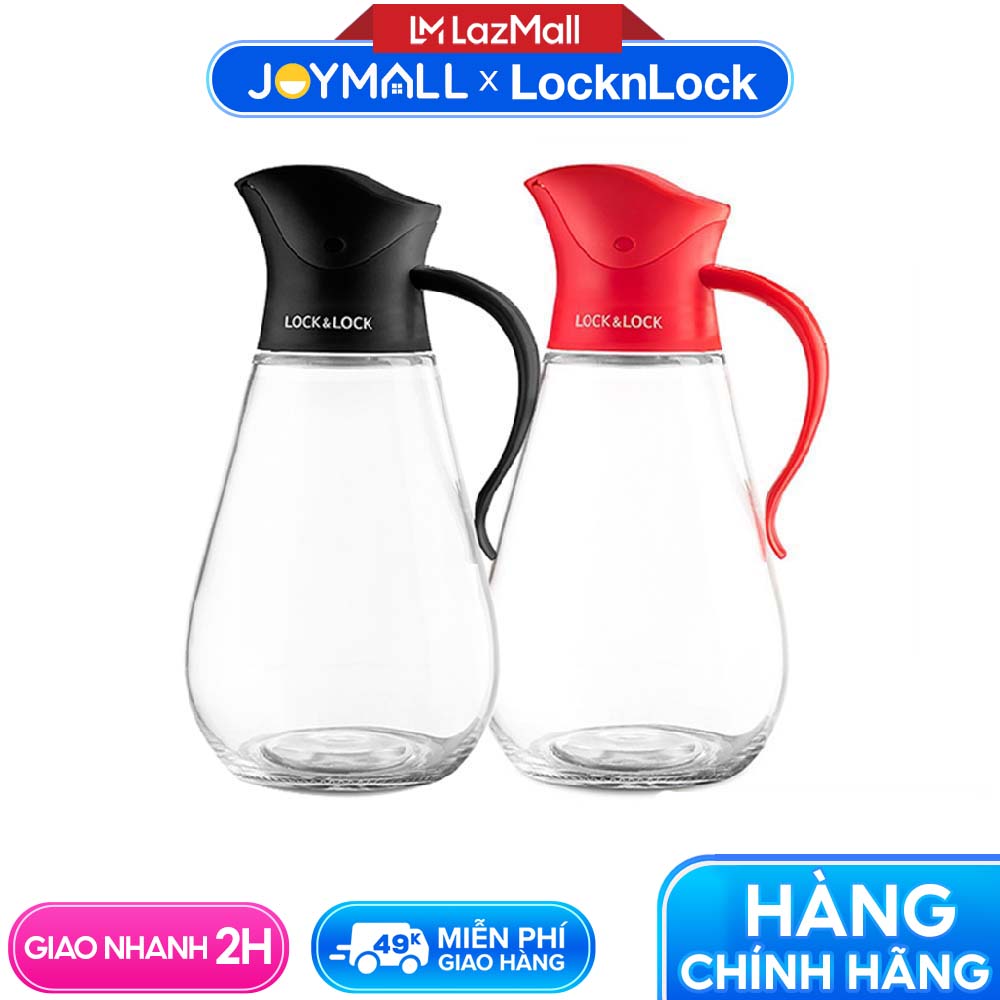 Bình Lock&Lock đựng dầu ăn, nước mắm bằng thủy tinh CKO101 550ml - Hàng chính hãng, nắp đóng mở tự động khi rót - JoyMall