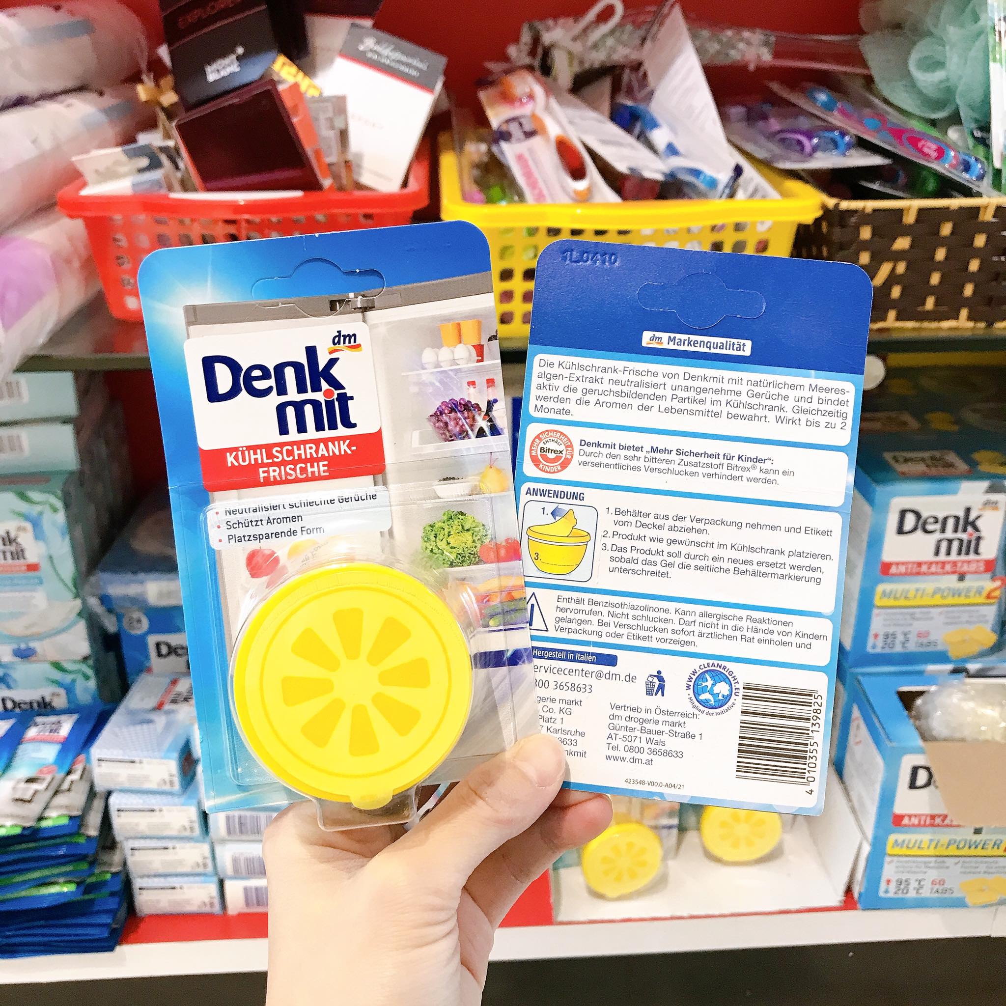 Sáp thơm khử mùi tủ lạnh denkmit - 40g - nội địa đức