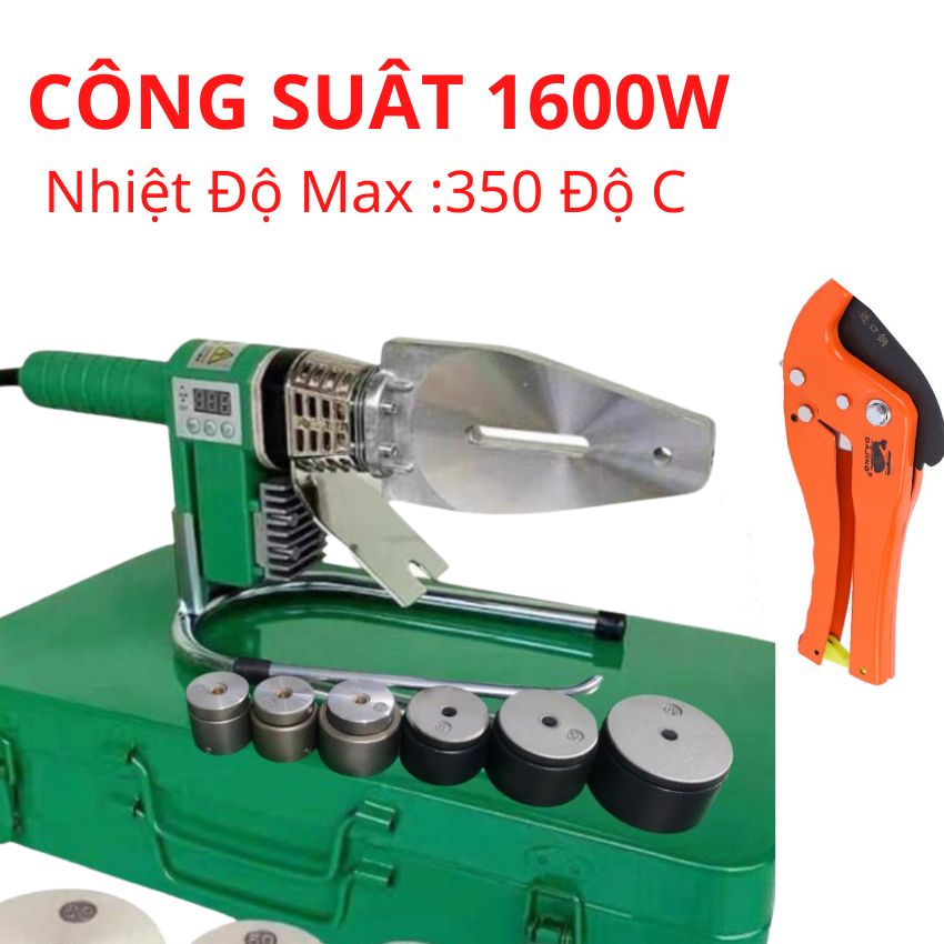 Máy hàn nhiệt ống nước ppr-công suất 1600w-máy hàn nhiệt 20-32 và 20-63-Tặng kéo cắt ống