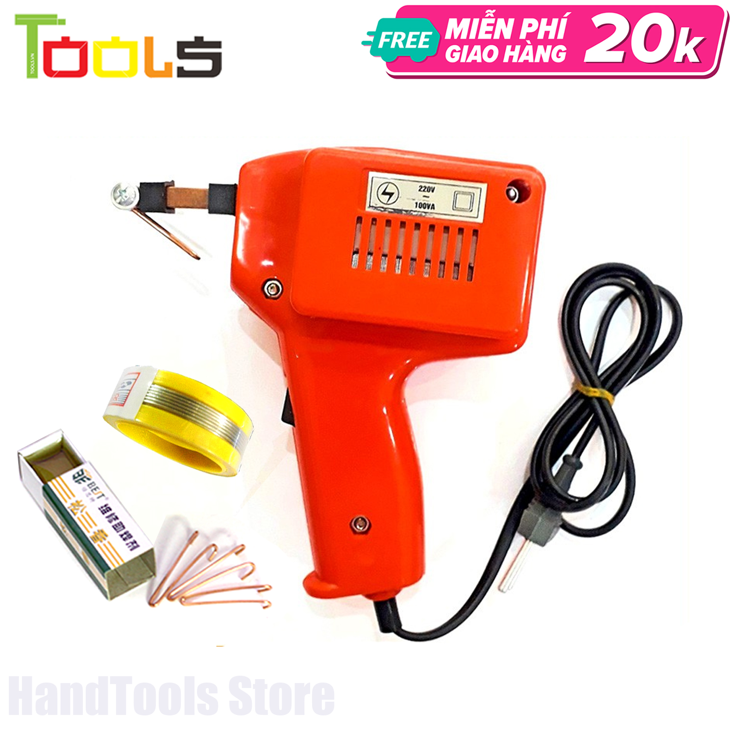 Mỏ Hàn Xung 220V-100W Bách Khoa Chuẩn ( Tặng 01 thiếc , 01 hộp nhựa thông, 03 mũi hàn xung )