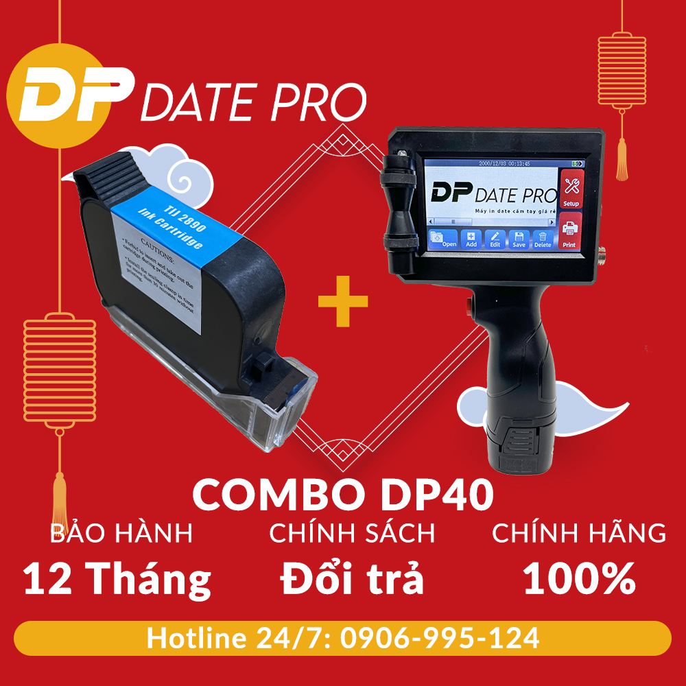 Combo máy in date cầm tay dp40