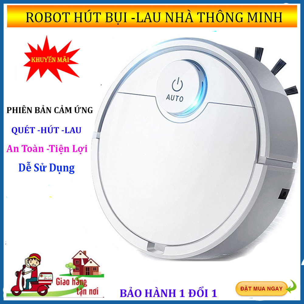 Robot Hút Bụi lau Nhà Tự Động, Máy Hút Bụi Tự Động, Robot Dọn Nhà. Tự Động Phát Hiện khi gặp các vật cản , Dễ Dàng Làm Sạch Các Vị Trí Khó Như Gầm Giường, Tủ, Vận Hành Êm Ái ko có tiếng ồn, GIẢM GIÁ SỐC NGÀY HÔM NAY!!!