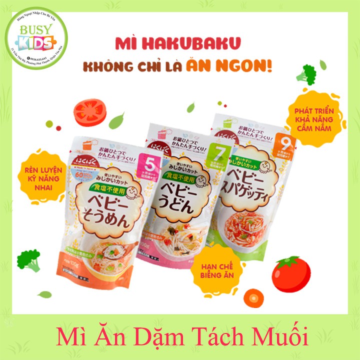 Mì tách muối hakubaku somen/ udon/ spaghetti nhật bản cho bé 5m-7m-9m