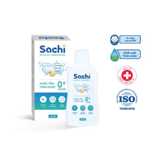 Nước tắm thảo dược sachi 250ml – phòng ngừa ho cảm cho bé