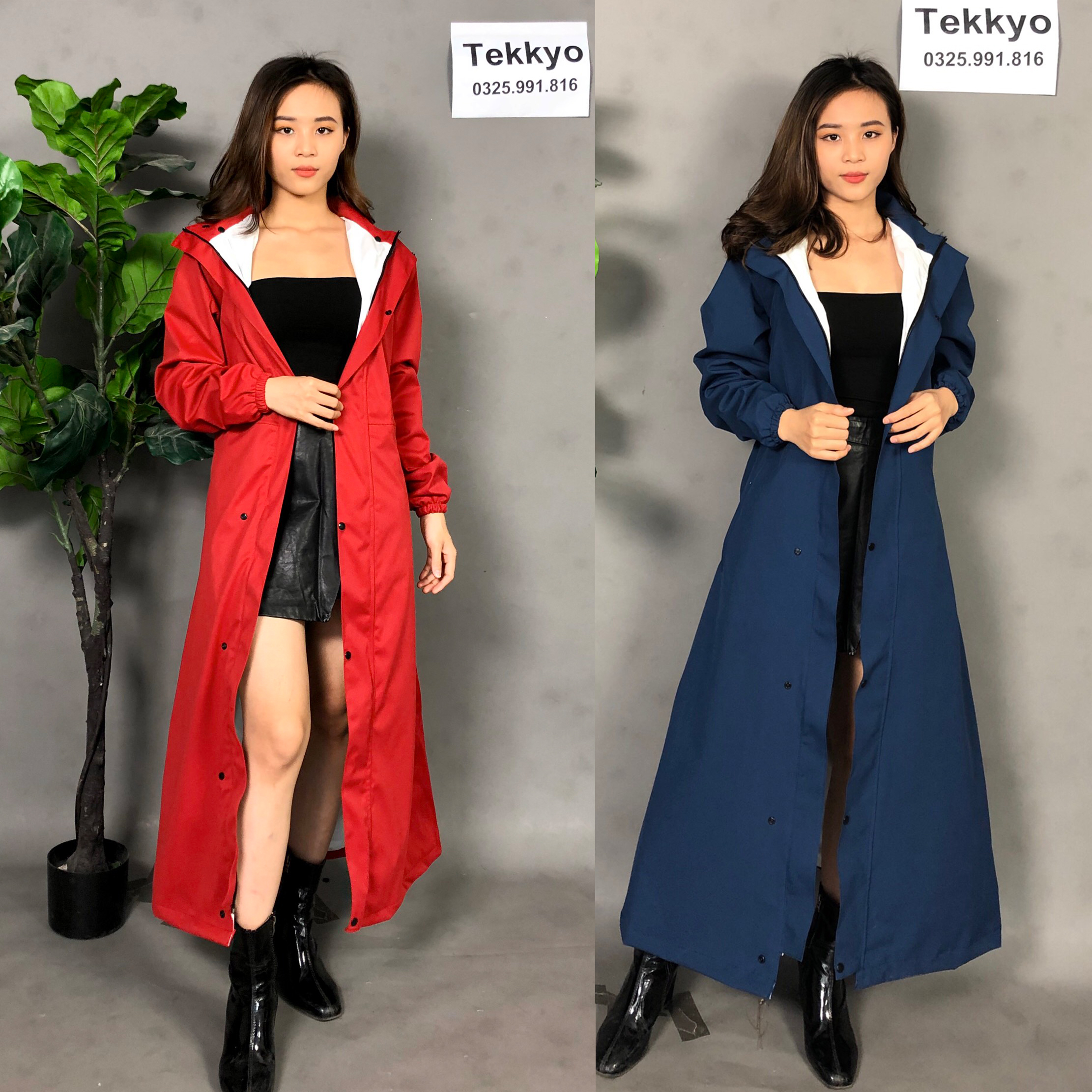 ❤️FreeShip❤️ Áo mưa nữ măng tô 2 lớp cao cấp chống nước chống lạnh chống tuyết