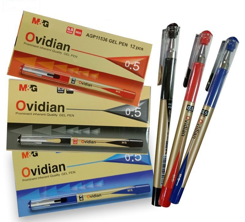 Hộp 12 cây bút bi gel ovidian agp11536 ngòi 0.5mm - m&g