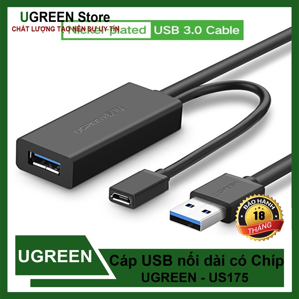 Dây cáp usb 3.0 nối dài có ic khuếch đại cao cấp ugreen us175