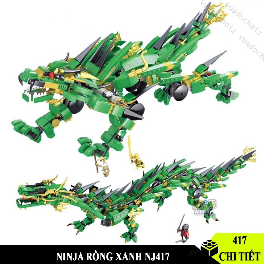 HOT Bộ đồ chơi xếp hình Lego Ninja Rồng Xanh NJ417 Dài 38cm Đồ ...