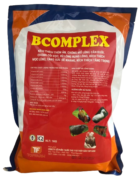  Bcomplex bột siêu tan gói 1kg tăng cân đẹp mã đỏ tích kích mào cho gà vịt chim 