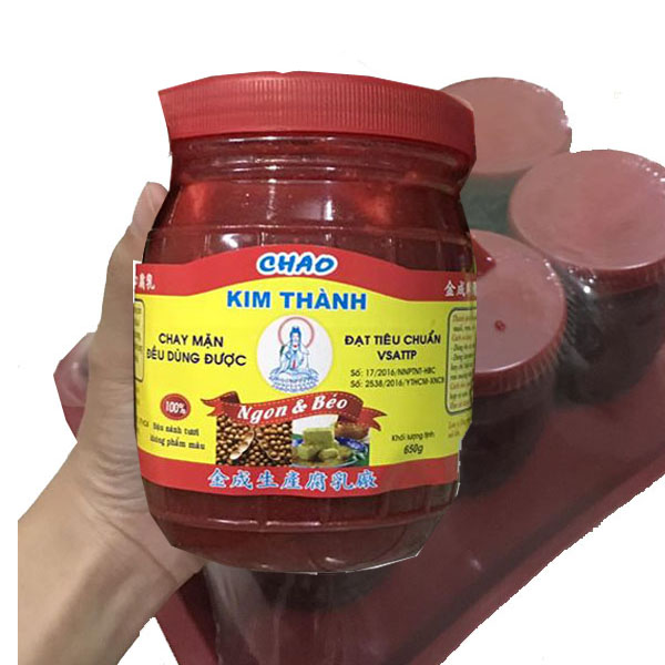 { Bao béo chất lượng} Chao đỏ Kim Thành lốc 6 ( 650 g /hủ) - chao đậu nành chất lượng dùng cho ăn chay và mặn đều được - làm từ gạo đỏ dùng ướp thịt , nêm gia vị