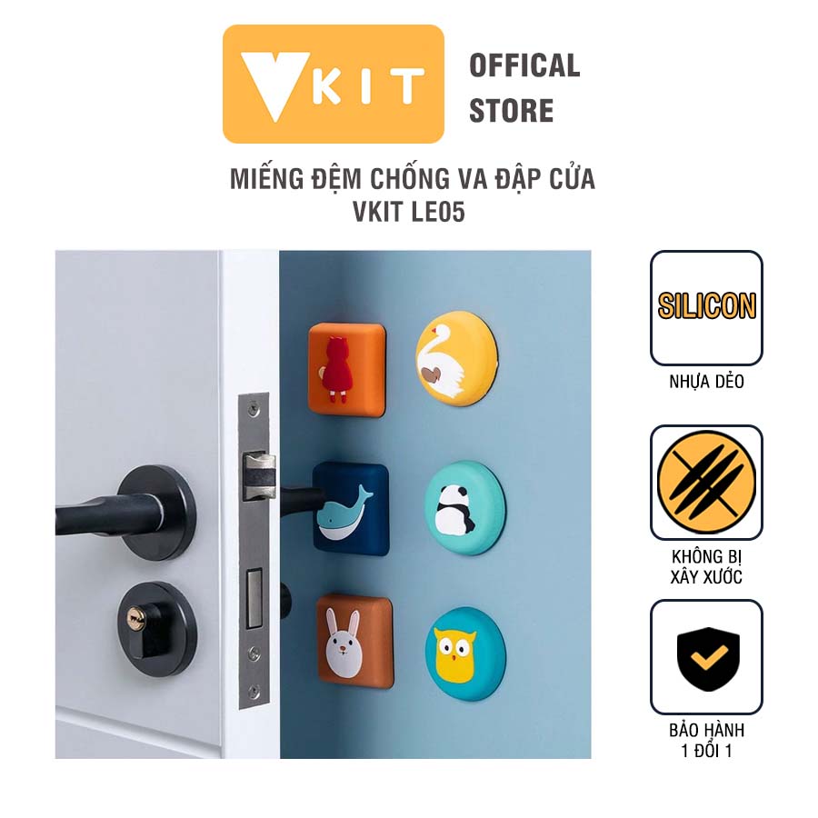 Set 3 miếng đệm chặn cửa chống va đập cho cửa vkit- le05