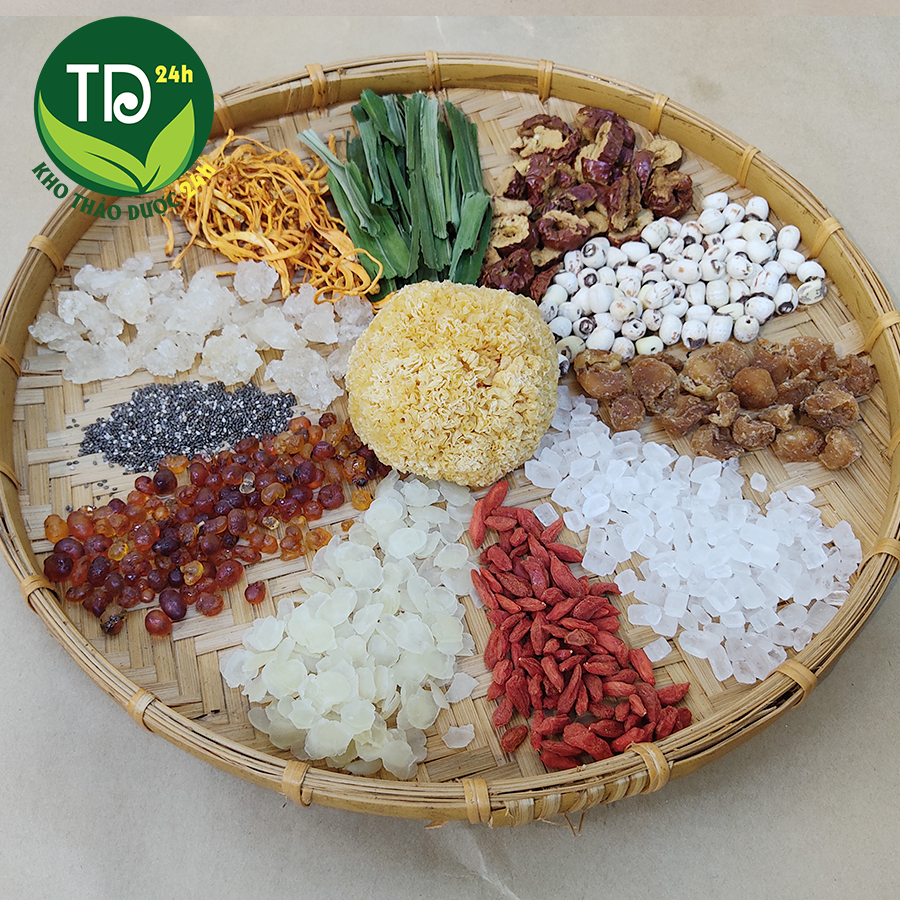 Chè dưỡng nhan 12 loại nguyên liệu cho bạn tự do lựa chọn hàng loại 1 chất lượng cao mỗi loại chỉ 10gr dễ dàng sử dụng tiện lợi nấu chè dưỡng nhan theo sở thích cá nhân I Kho Thảo Dược 24h