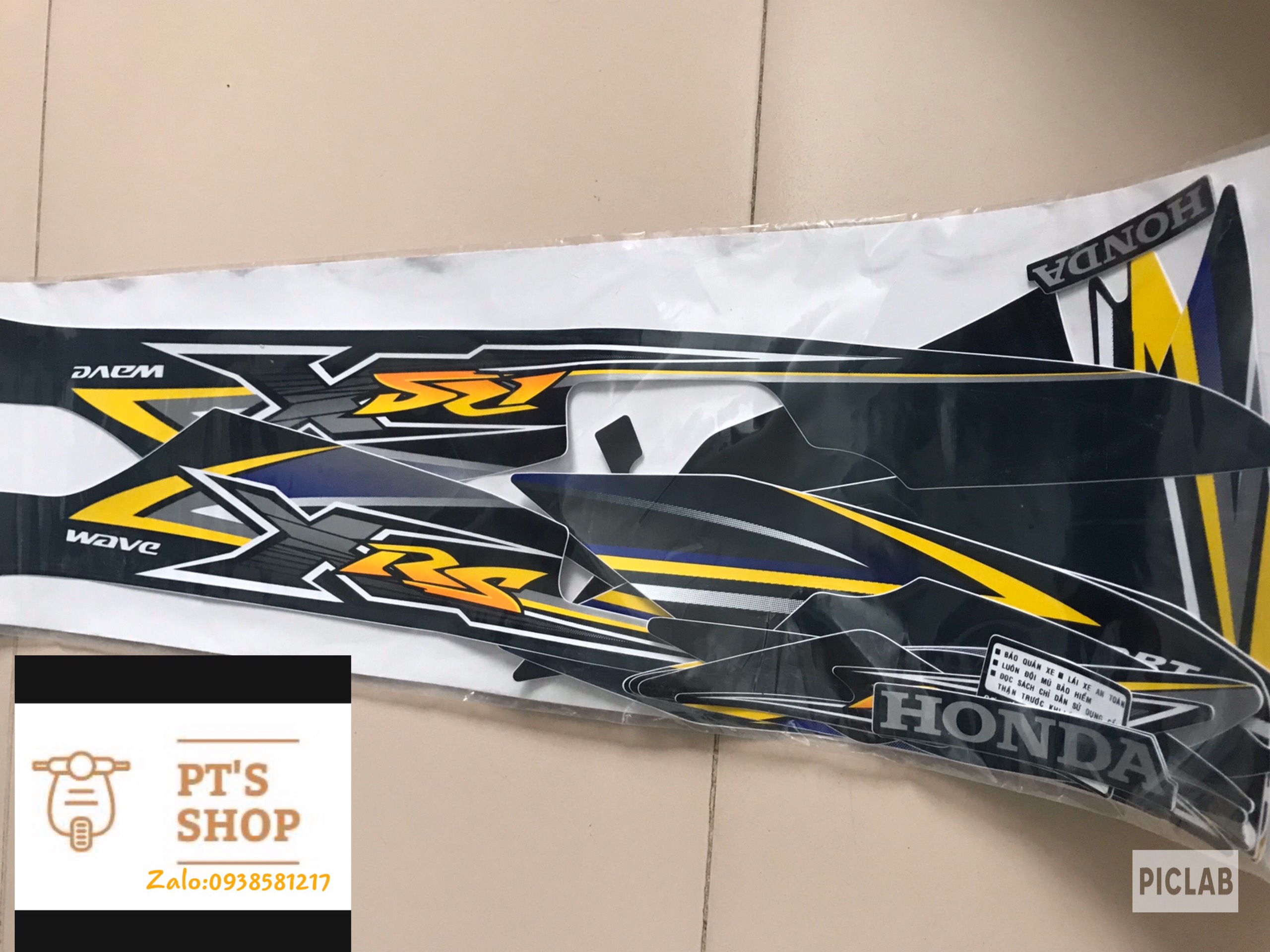 [HCM]TRỌN BỘ TEM DÀNH CHO XE WAVE RS MÀU ĐEN VÀNG