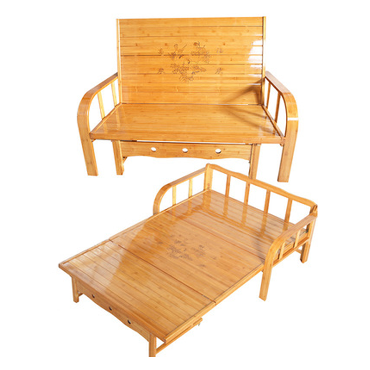 (Bảo Hành 1Năm) Sofa giường gỗ gấp gọn thành ghế đa năng thông minh - Giường Sofa Gấp Gọn chất liệu tre tự nhiện, chịu lực tốt tặng kèm đệm và gối
