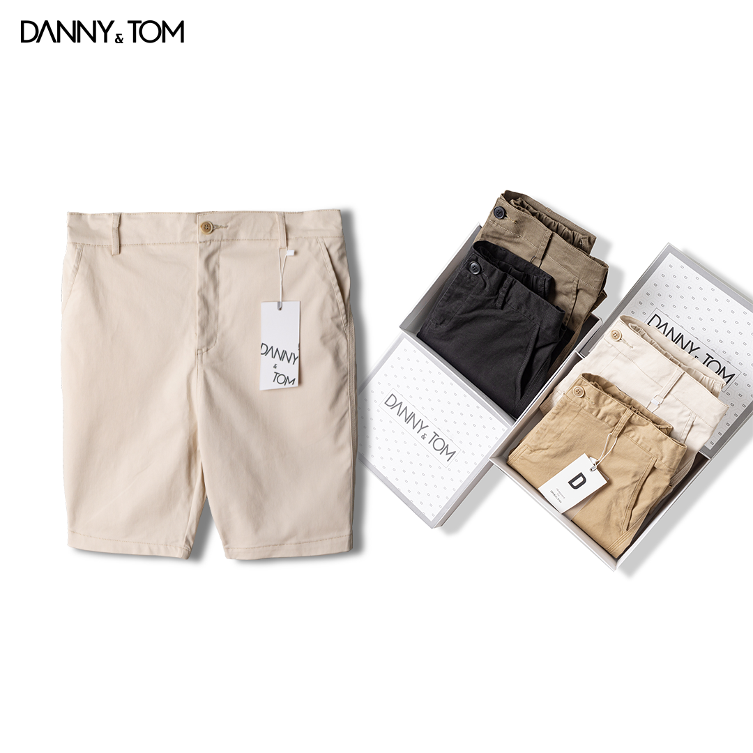 Quần Short kaki nam , Chất liệu kaki cotton cao cấp, Form regular , lưng sau thun độc đáo | DANNYTOM