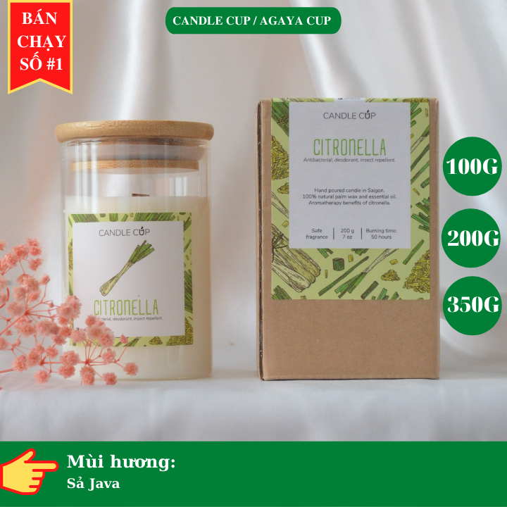 Nến Thơm khử mùi đuổi muỗi AGAYA Candle Cup - MÙI CITRONELLA