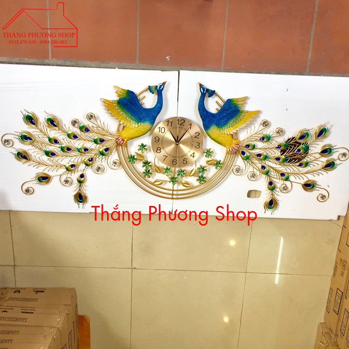 Đồng hồ trang trí chim công uyên ương tp-078