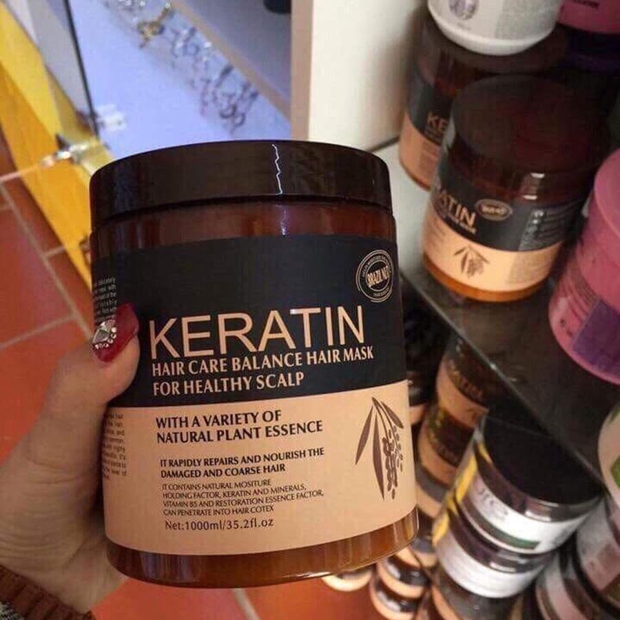 Kem hấp, ủ tóc Keratin 1000ml - Cho Tóc Khỏe, Hương Dừa Brazil