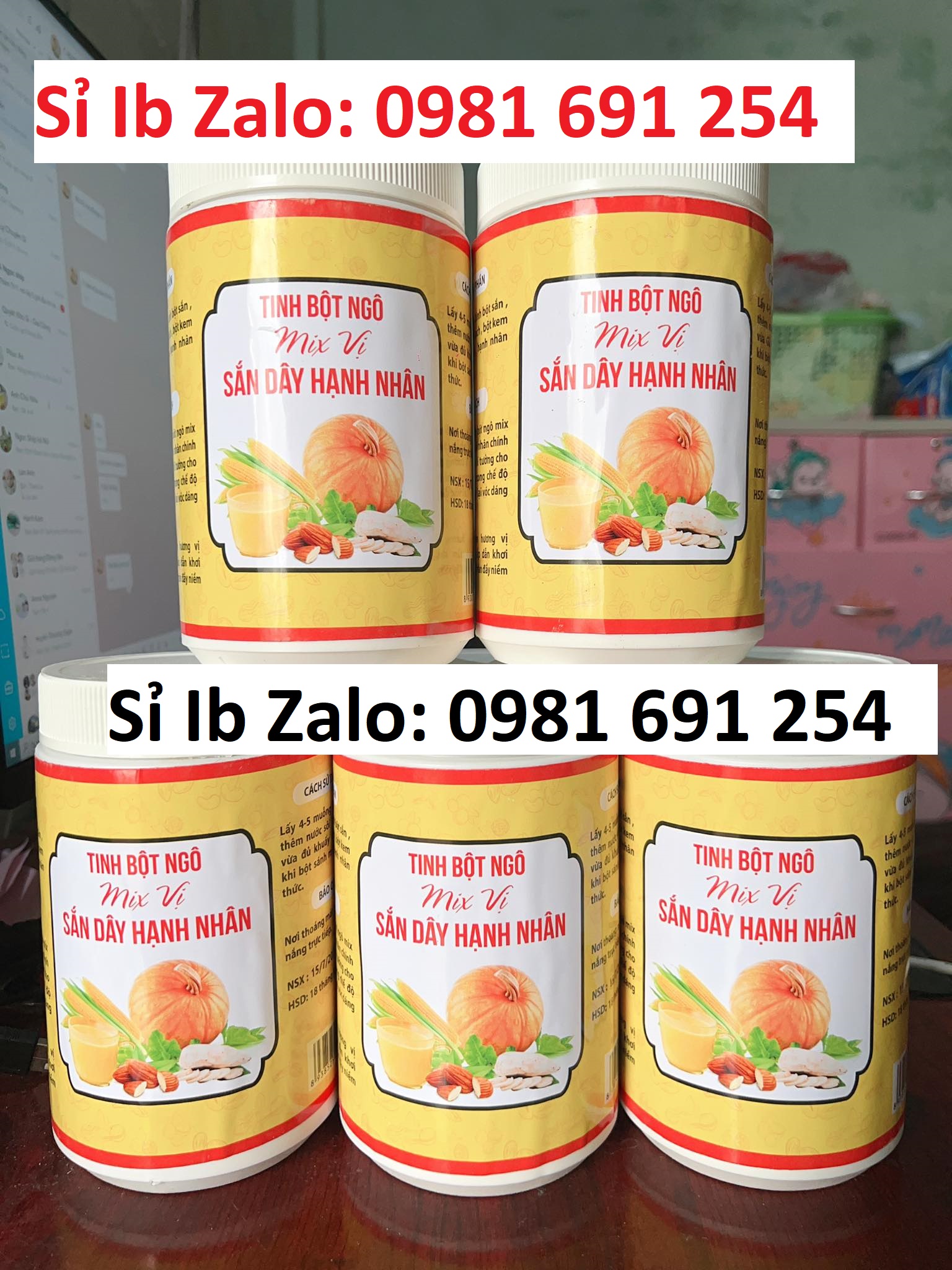 Tinh bột ngô mix vị sắn dây hạnh nhân - Đẹp dáng, sáng da ( hộp 500g )