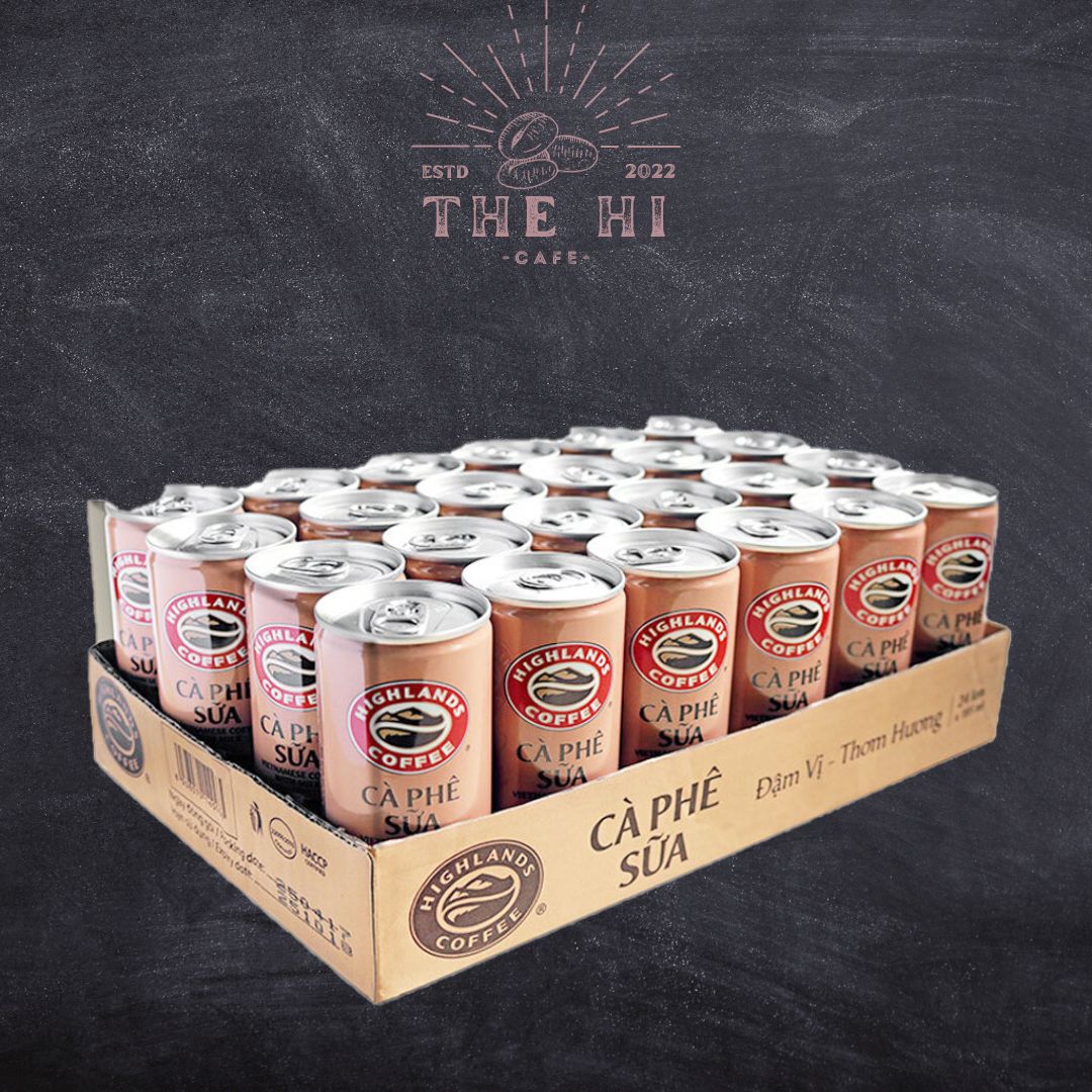 Thùng 24 lon cà phê sữa highlands coffee lon 185ml