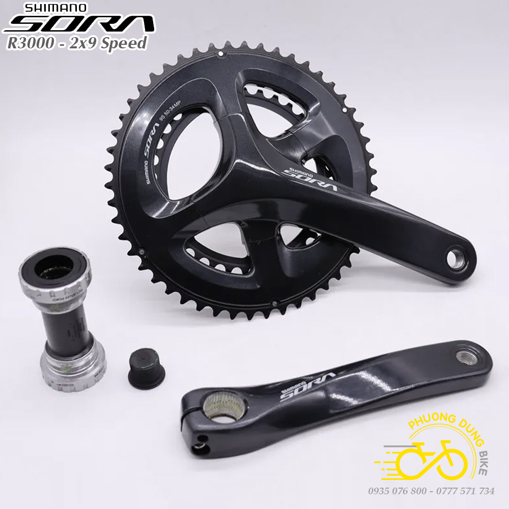 Đùi đĩa rỗng xe đạp shimano sora fc r3000 34-50t - hàng chính hãng
