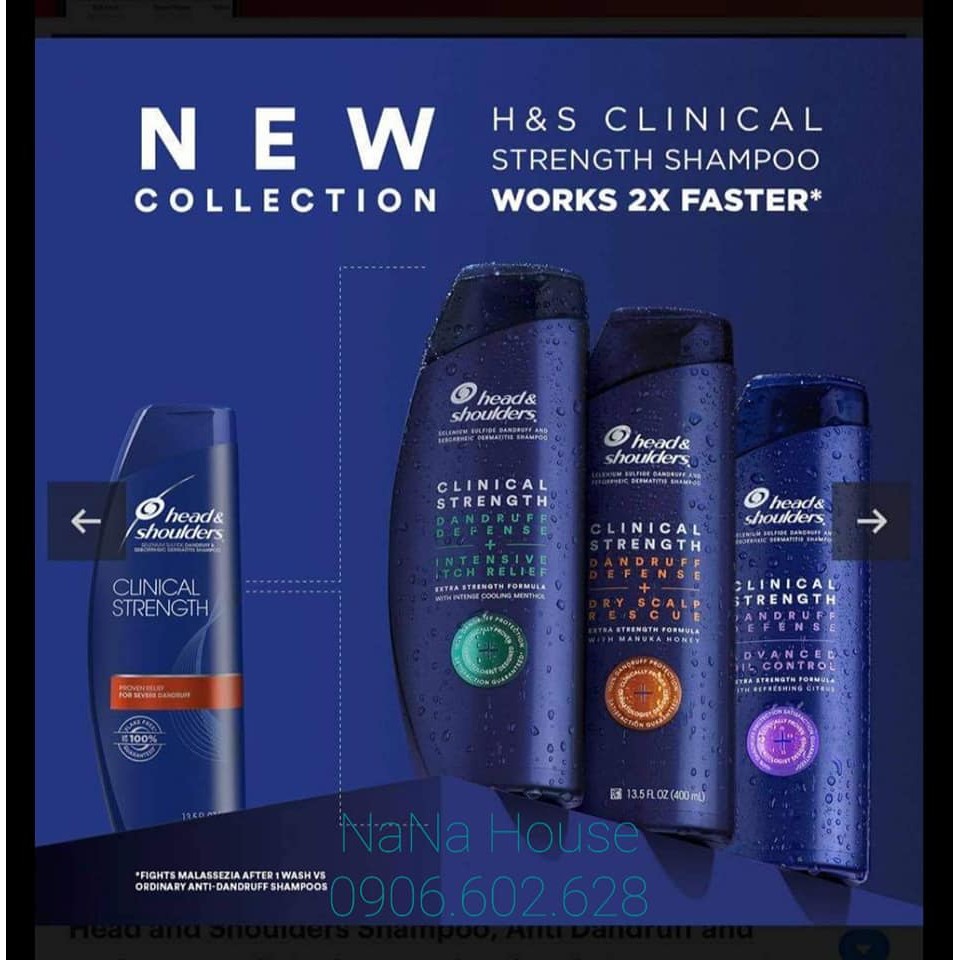 [HCM]Dầu gội Head & Shoulders Clinical Strength làm sạch gàu và nấm da đầu  400ml - Hàng nhập khẩu Mỹ