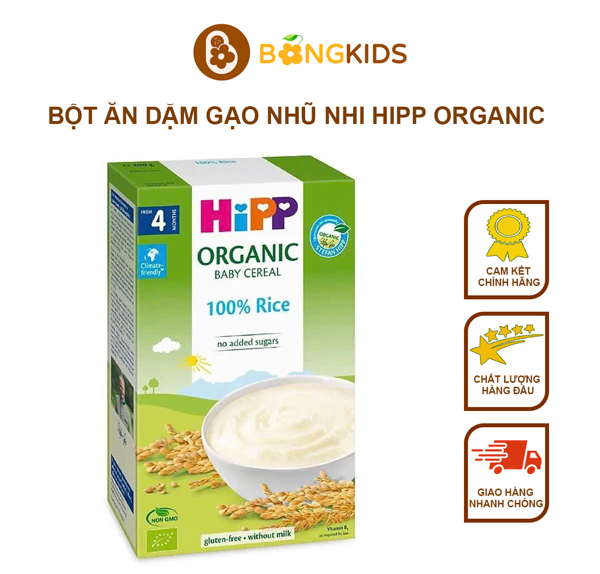 Bột ăn dặm dinh dưỡng Gạo nhũ nhi HiPP Organic 200g