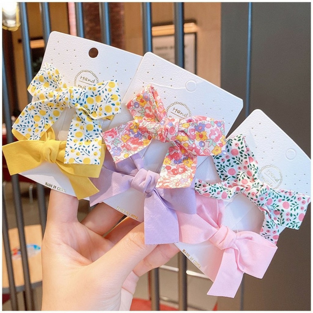 [HCM][MỚI] SET 2 KẸP TÓC NƠ VINTAGE  ĐÁNG YÊU CHO BÉ YÊU | PHONG CÁCH HÀN QUỐC | VIDEO THẬT | KISS PLAZA