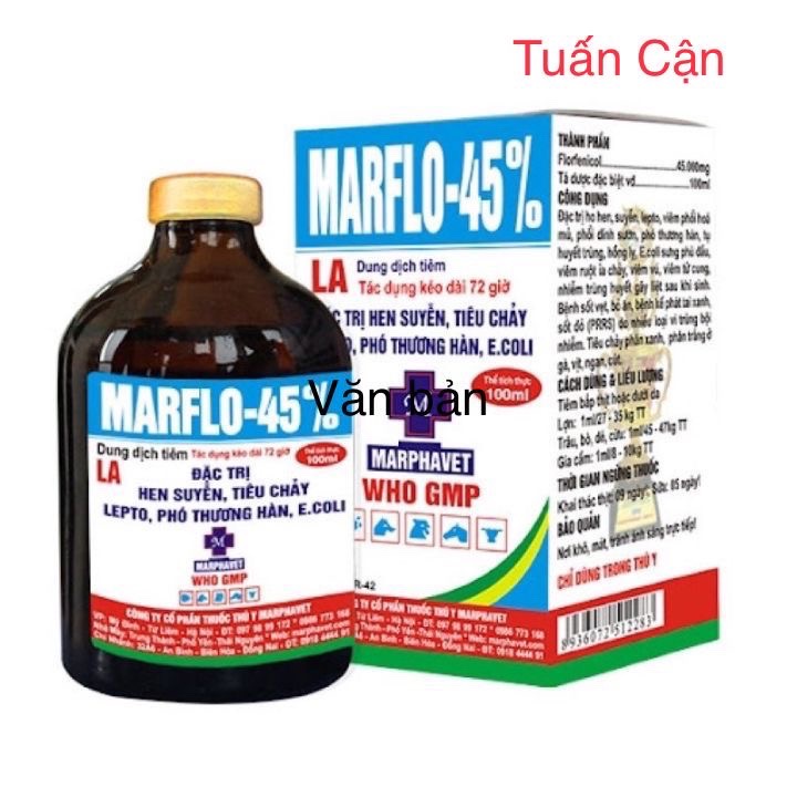 MaxFlo45% (100ml), hen khẹc, vải mỏ, sưng phù mặt, tiêu chảy phân xanh phân trắng, viêm phổi, suyễn, ho lâu ngày trên gia súc và gia cầm