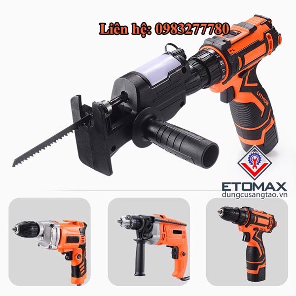Bộ phụ kiện chuyển máy khoan thành máy cưa lọng v3