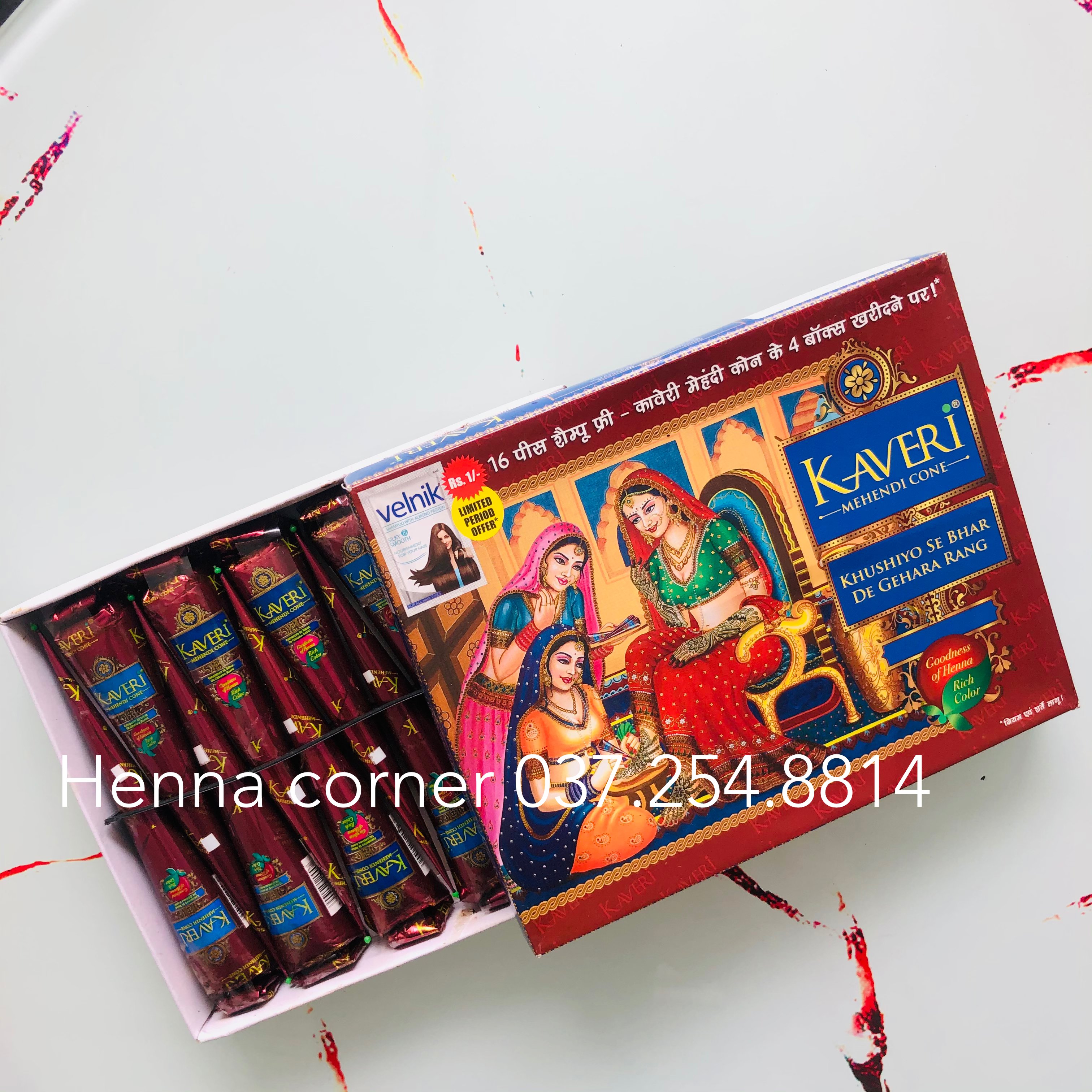 Hộp full box 12 tuýp Kaveri henna xuất xứ Ấn độ