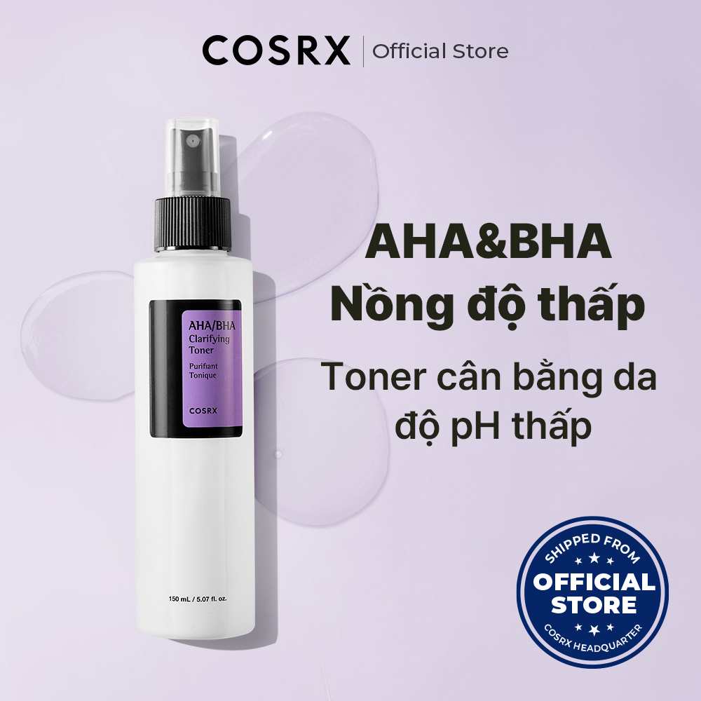 Nước hoa hồng COSRX chứa AHA/ BHA tẩy tế bào chết làm sáng da giảm mụn hiệu quả dung tích 150ml