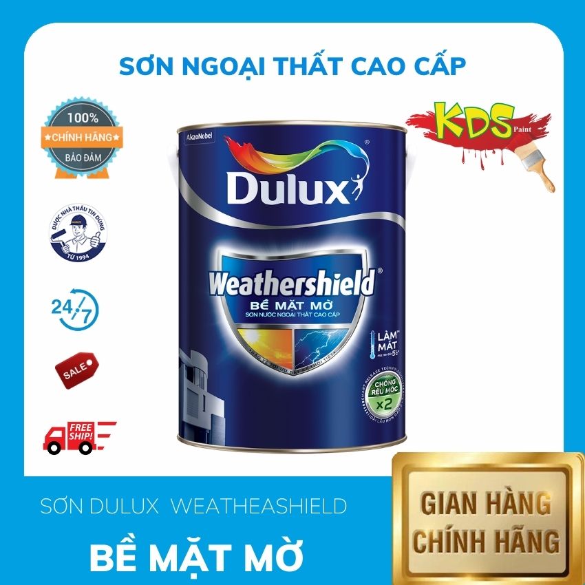 [HCM][FreeShip] KDS PAINT Sơn Dulux Weathershield Bề Mặt Mờ  Sơn nước ngoại thất cao cấp.