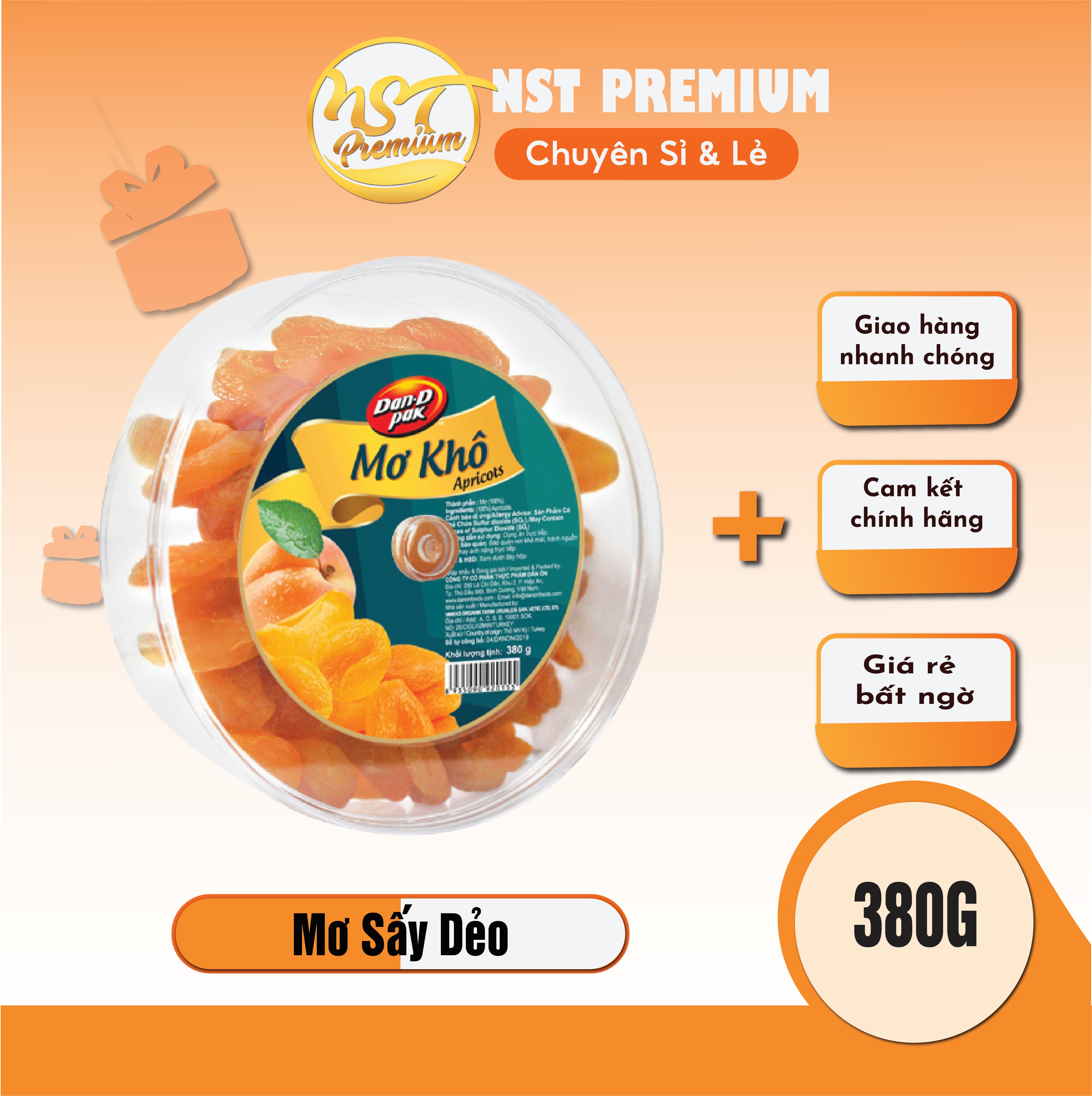 Mơ khô tự nhiên nhập khẩu thổ nhĩ kỳ - dried apricots 380gram