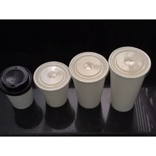 Combo 50 cốc giấy giữ nhiệt có nắp đen 500ml - đựng đồ nóng mùa đông