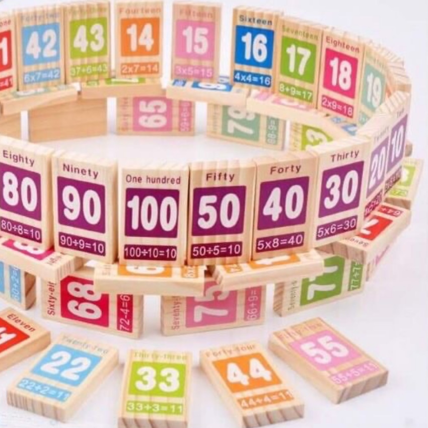 Bộ domino 100 số học kèm tiếng anh cho bé