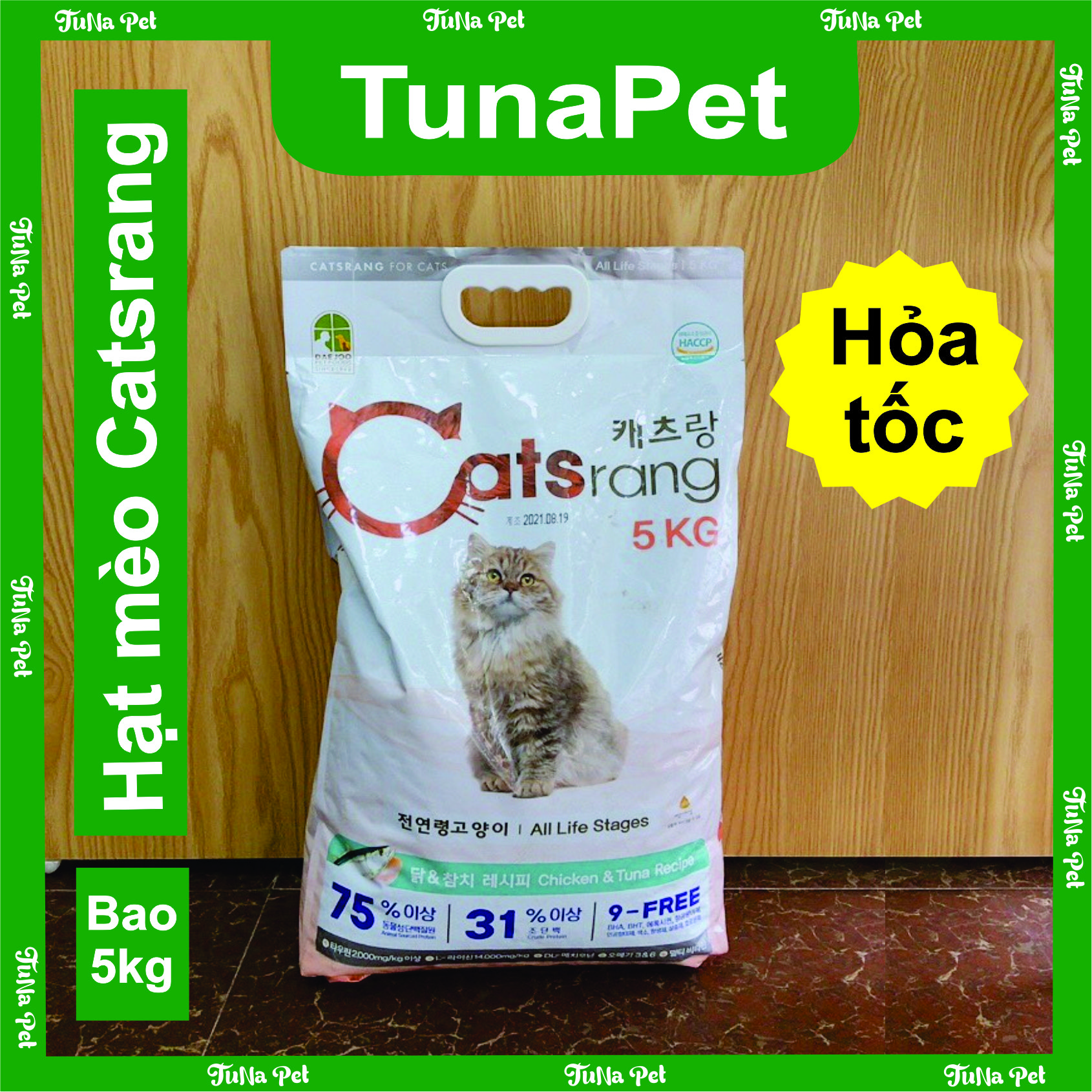 Thức ăn cho mèo hạt Catsrang 5kg Hàn Quốc, catrang 5kg dành cho mọi lứa tuổi