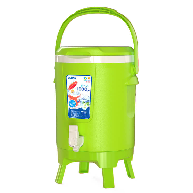 Thùng đá duy tân 8 lít màu vàng có vòi có chân