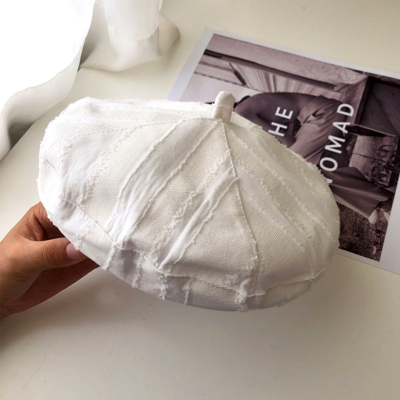 Mũ beret mũ nồi trơn phong cách retro anh - ne63 - trắng
