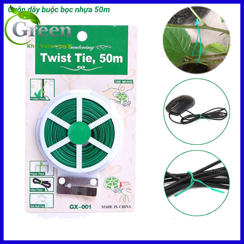 Dây Kẽm Bọc Nhựa Buộc Đồ Đa Năng Twist Tie - 50m