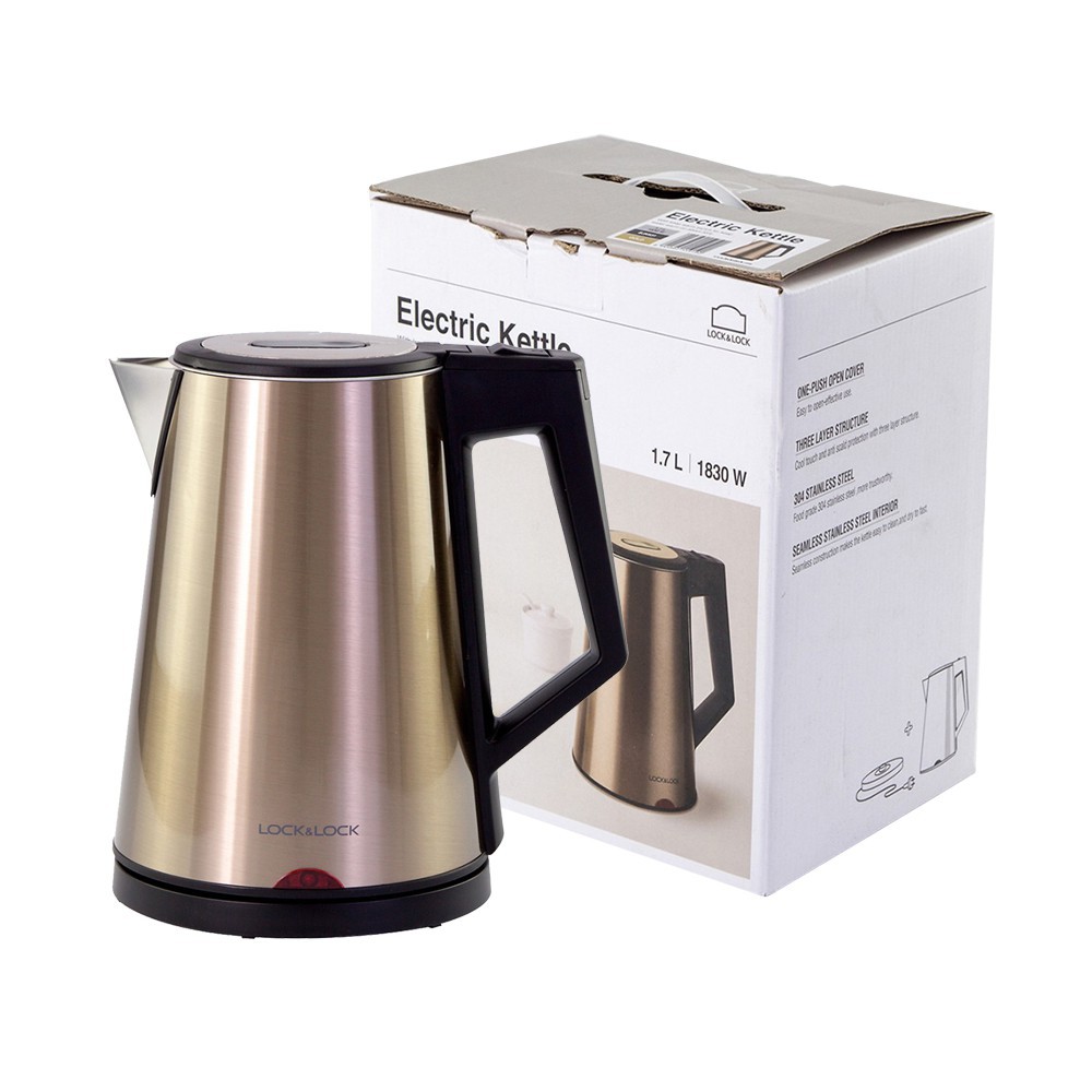 Ấm đun nước bằng điện lock&lock, bằng thép không gỉ 1.7l - ejk631