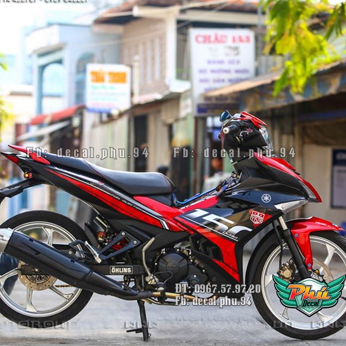 Tem rời EX 150 Đen đỏ Y15 ZR (P)