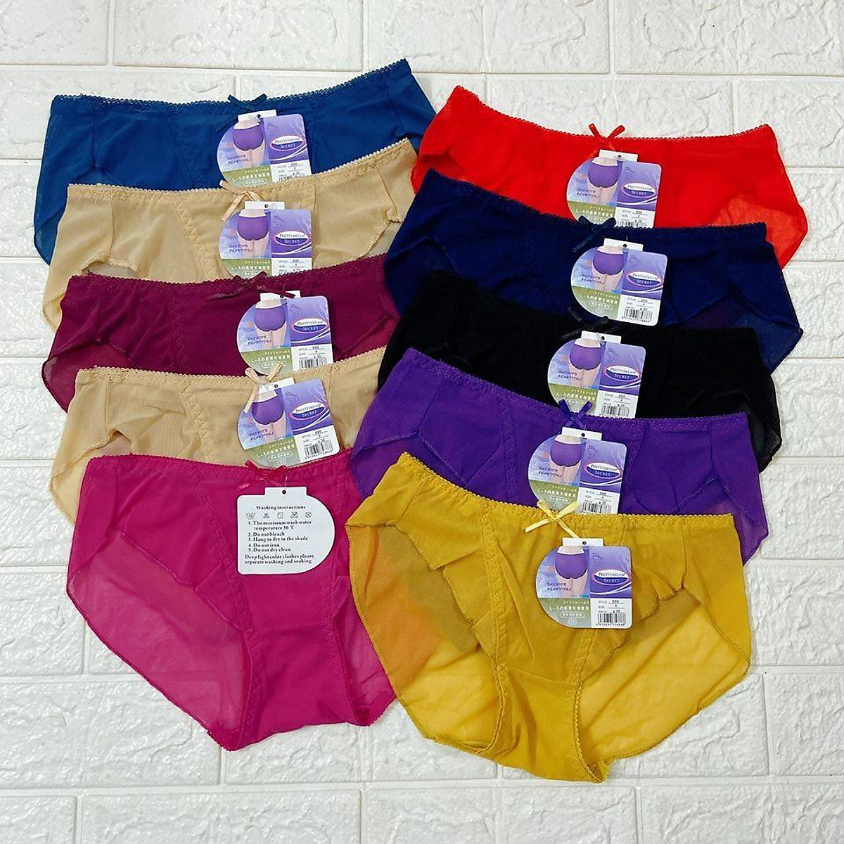 Sét 10 quần lót satin ren mq 886