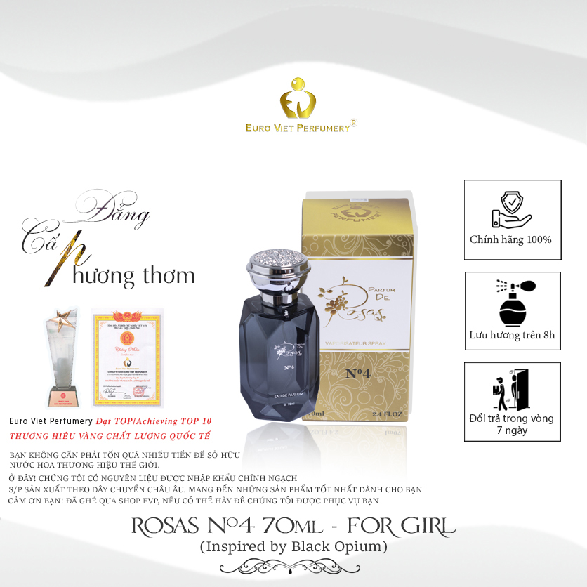 Nước hoa nữ eu rosas n0.4 euro viet perfumery "black opium"