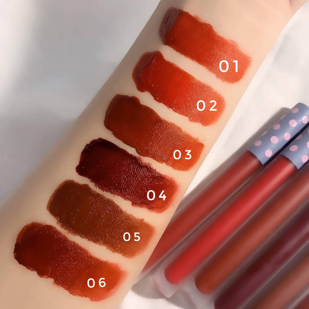 Son kem hengFang Velvet Mousse chấm bi Lẻ 1 Cây .