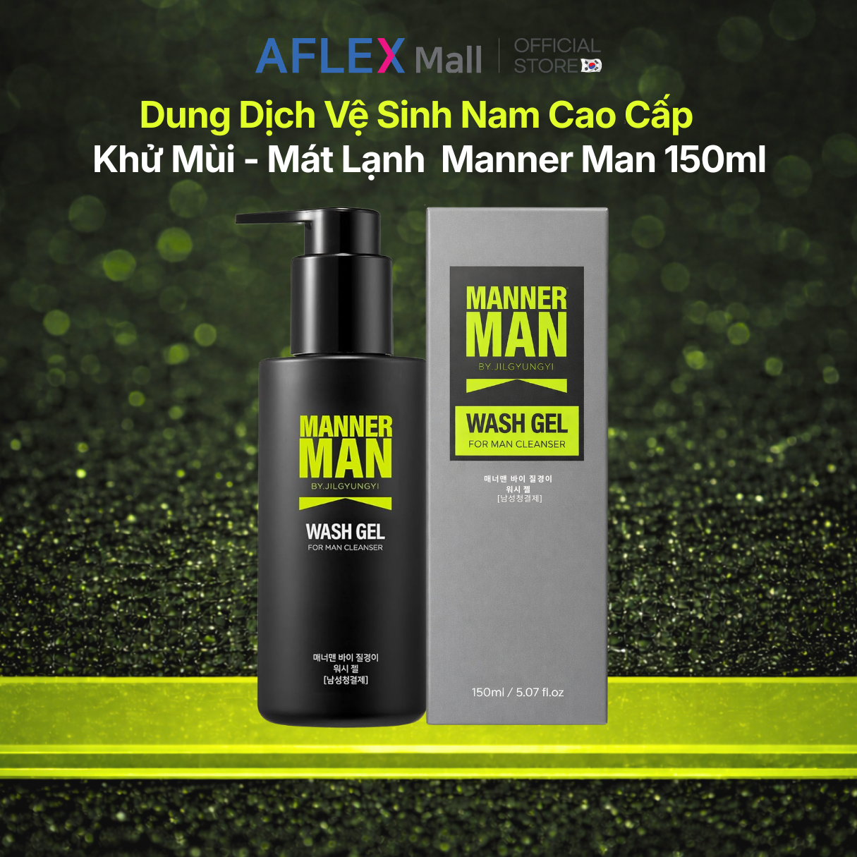 [Nhập Khẩu] Dung Dịch Vệ Sinh Nam cao cấp JILGYUNGYI Manner Man Wash Gel 150ml – Khử Mùi, Mát Lạnh Nam Tính