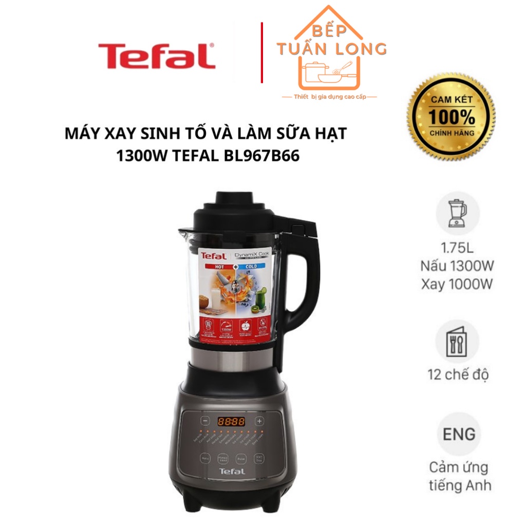 Máy xay sinh tố và làm sữa hạt 1300w tefal bl967b66 hàng chính hãng bảo hành 2 năm