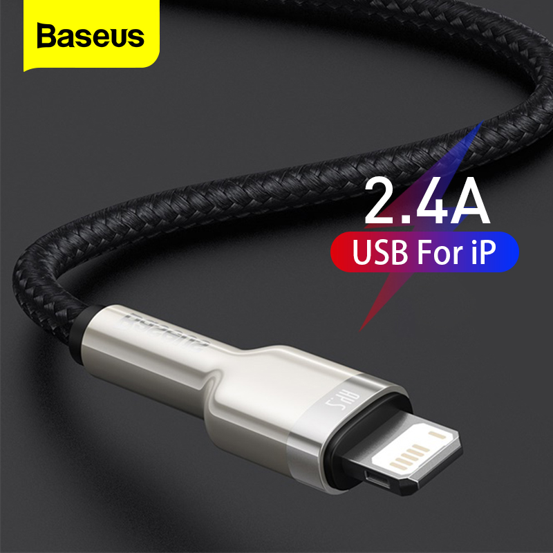 Baseus 025m / 1m / 2m Cáp USB 2.4A Sạc nhanh cho iPhone13 Pro Max 12 11 Xs Xr X 8 7Plus Cáp sạc iPad