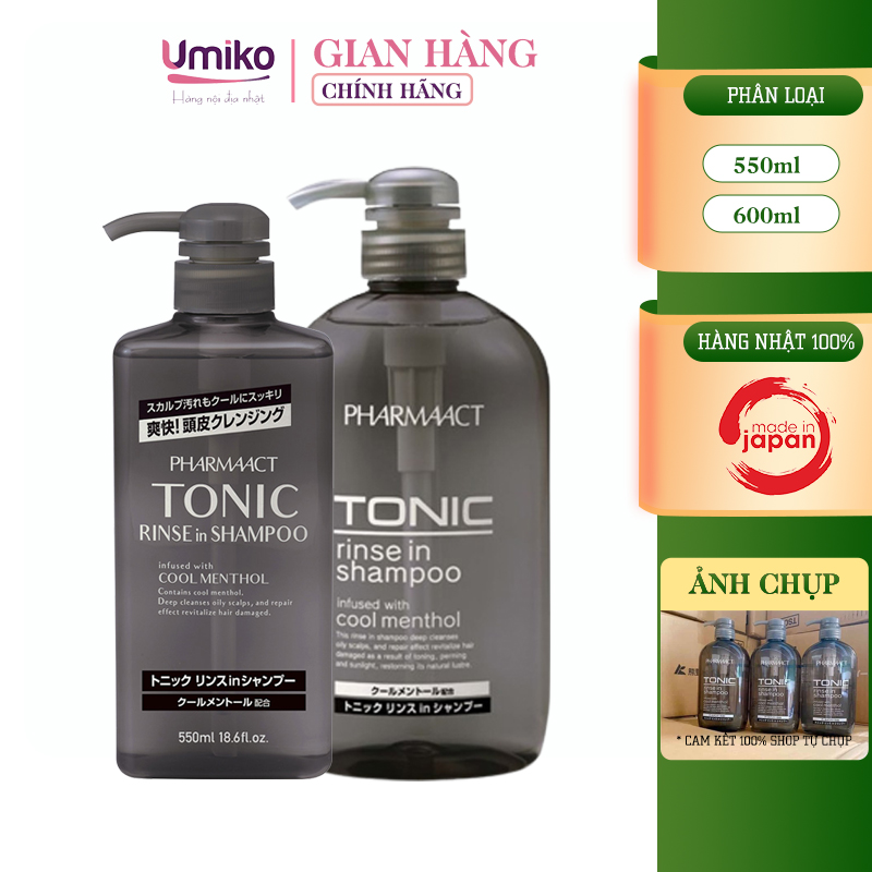 Dầu Gội Tonic Pharmaact Nhật Bản Bạc Hà Dành Cho Nam Mát Lạnh Sạch Gàu